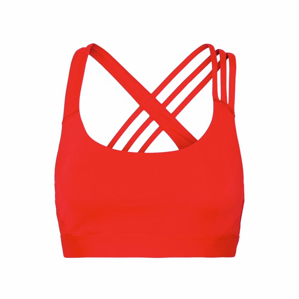 Athleta Train Free Sports Bra XL D-DD Hot Coral Red Orange Run NWT New